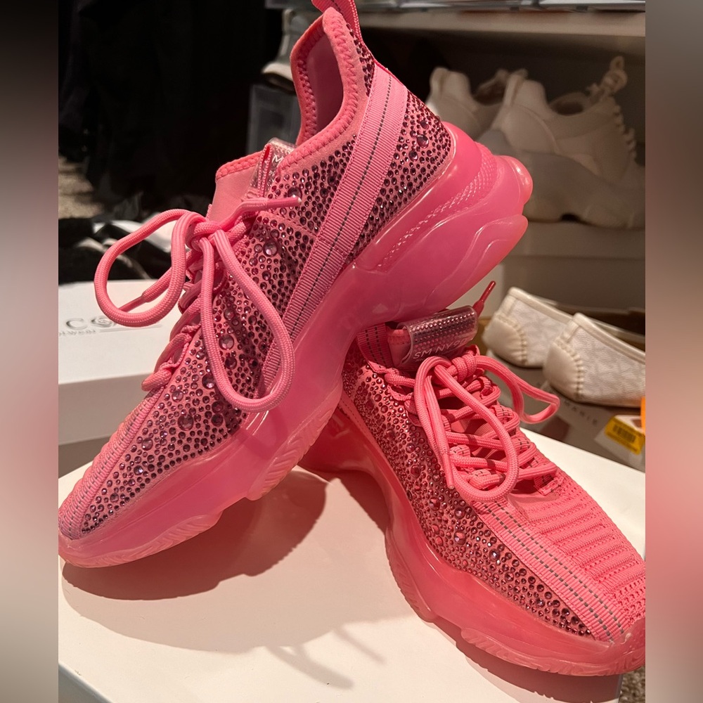 Pink Steve Madden Rhinestone Sneakers